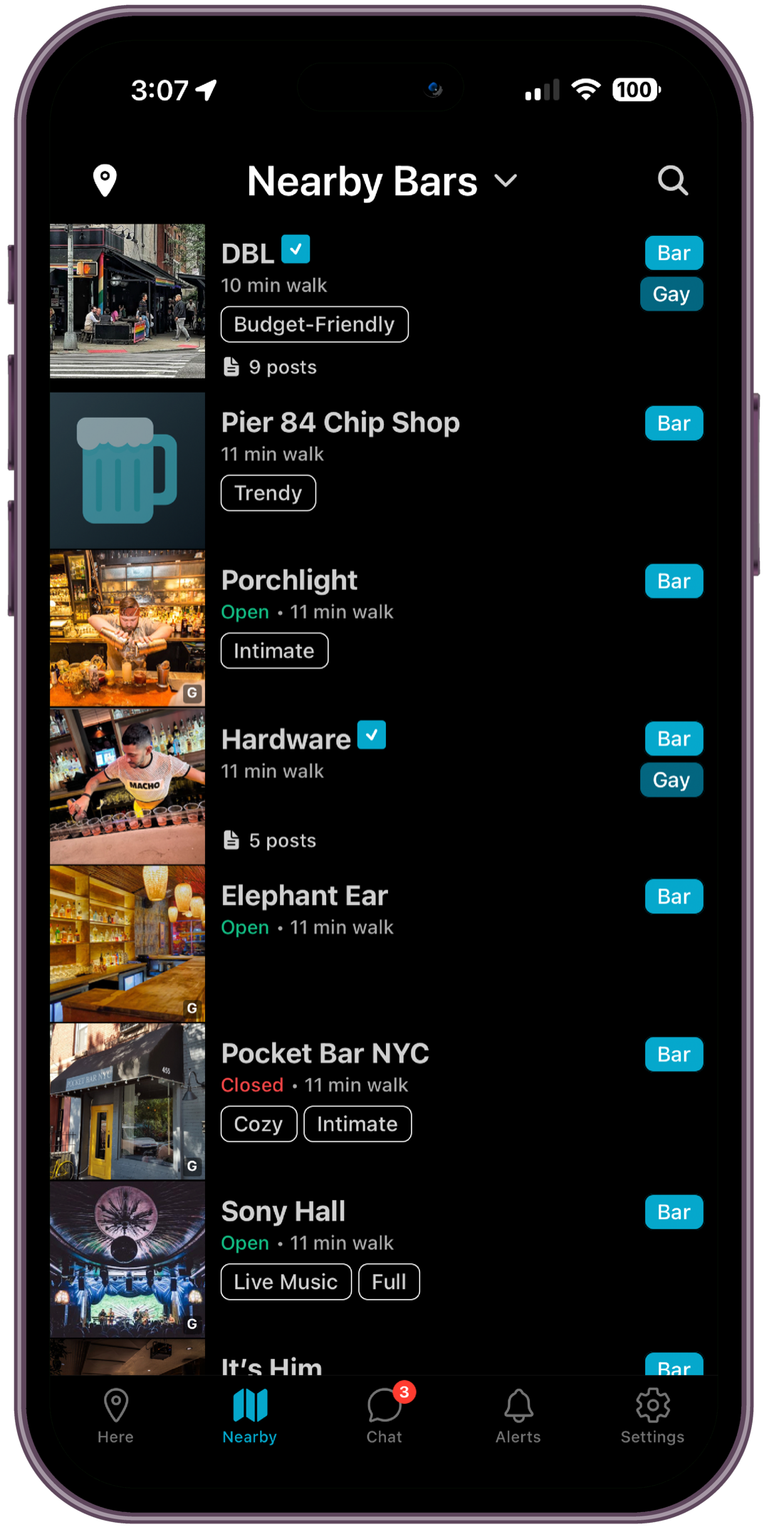 Nearby places on Grid
