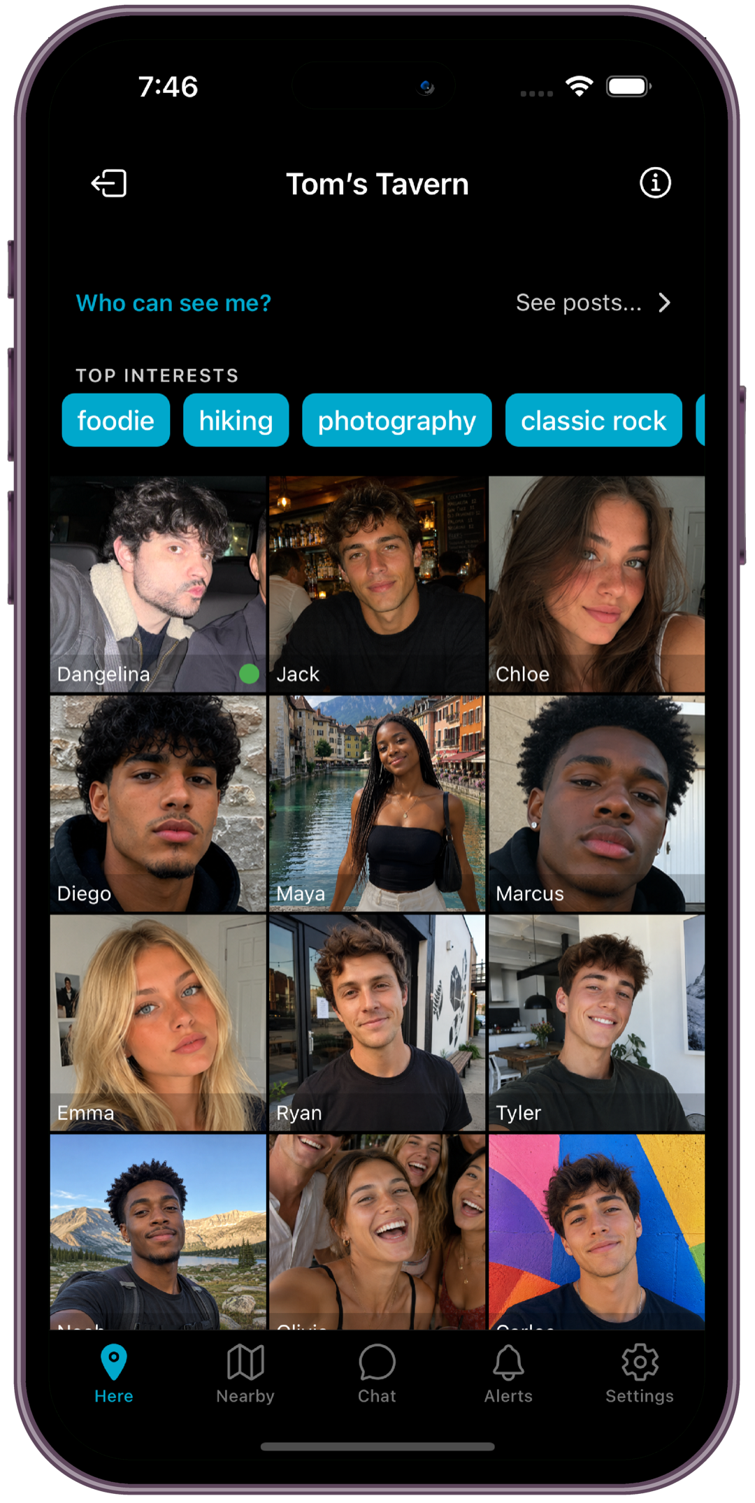 The Grid of people in a place
