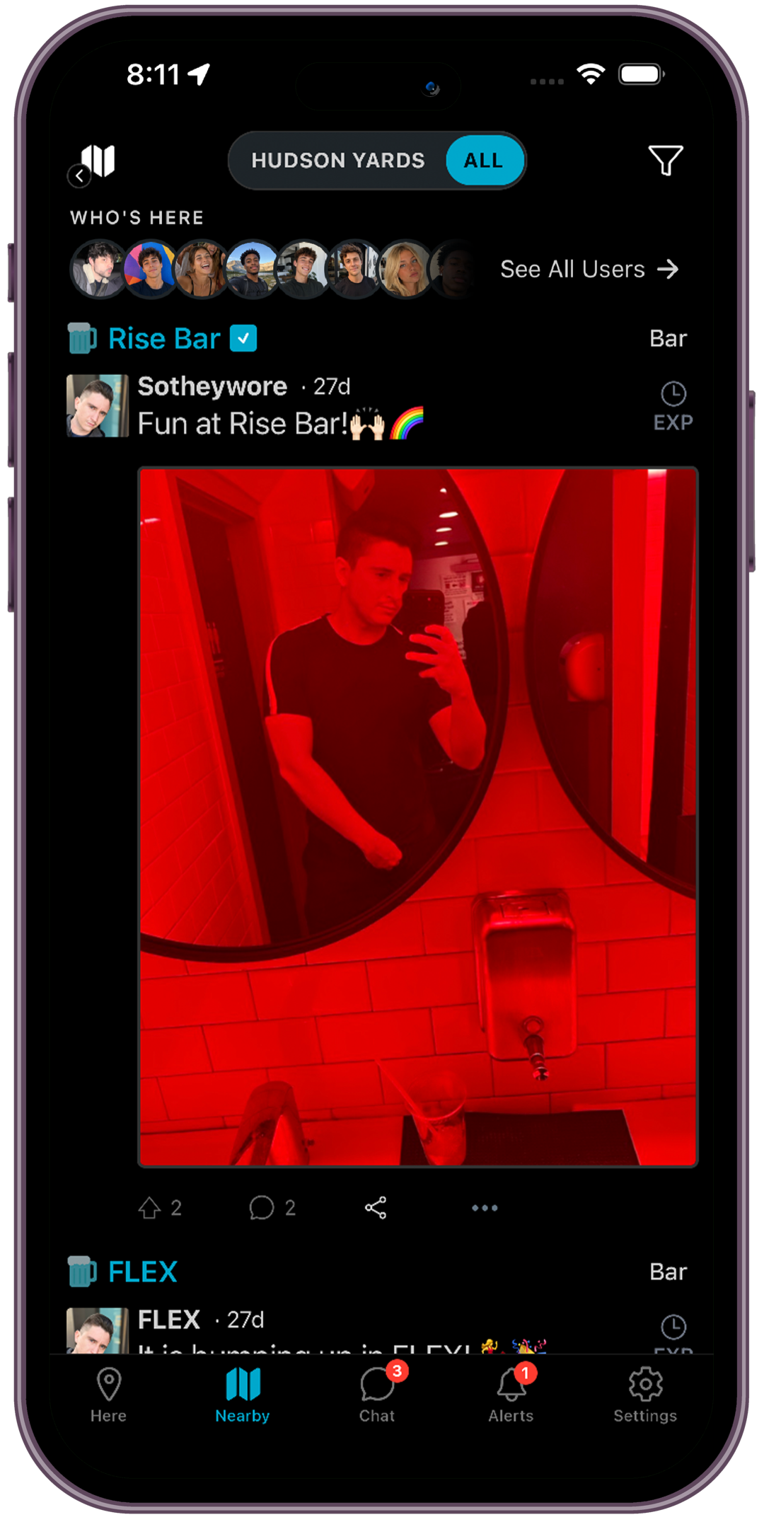 A nearby place's feed on Grid